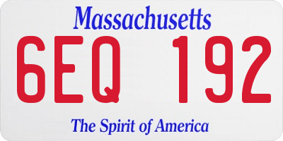 MA license plate 6EQ192