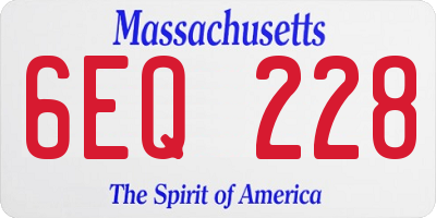 MA license plate 6EQ228