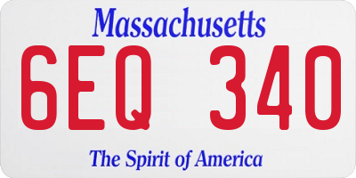 MA license plate 6EQ340