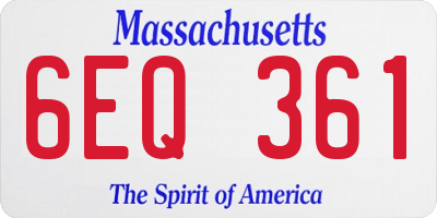 MA license plate 6EQ361