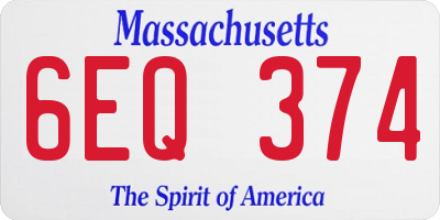 MA license plate 6EQ374