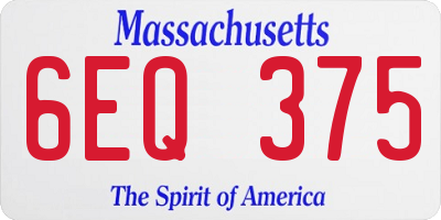 MA license plate 6EQ375