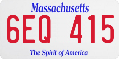 MA license plate 6EQ415