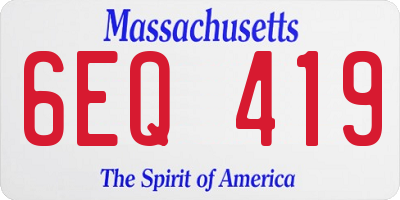 MA license plate 6EQ419