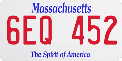 MA license plate 6EQ452