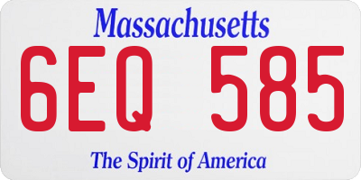 MA license plate 6EQ585
