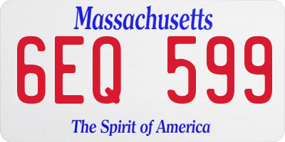 MA license plate 6EQ599
