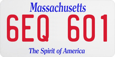 MA license plate 6EQ601