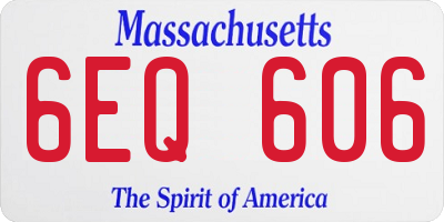 MA license plate 6EQ606