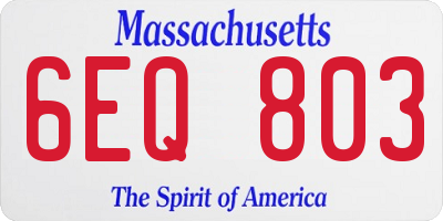 MA license plate 6EQ803
