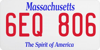 MA license plate 6EQ806