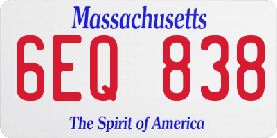 MA license plate 6EQ838