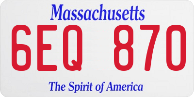 MA license plate 6EQ870