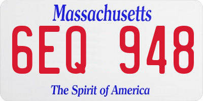 MA license plate 6EQ948