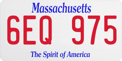 MA license plate 6EQ975