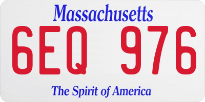 MA license plate 6EQ976