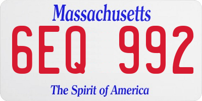 MA license plate 6EQ992