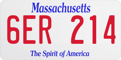 MA license plate 6ER214
