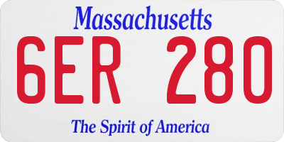 MA license plate 6ER280