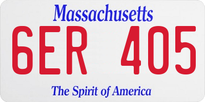 MA license plate 6ER405