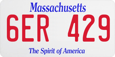 MA license plate 6ER429