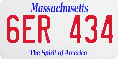 MA license plate 6ER434