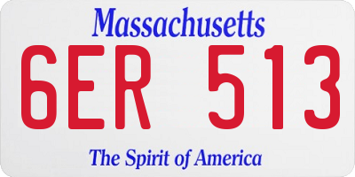 MA license plate 6ER513