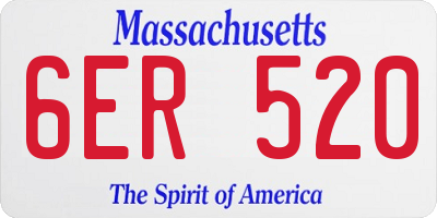 MA license plate 6ER520