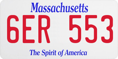 MA license plate 6ER553