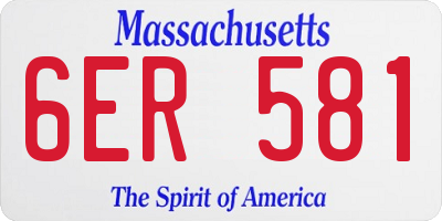 MA license plate 6ER581