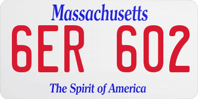 MA license plate 6ER602