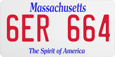 MA license plate 6ER664