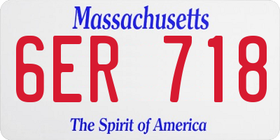 MA license plate 6ER718