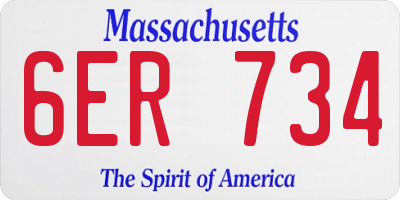 MA license plate 6ER734
