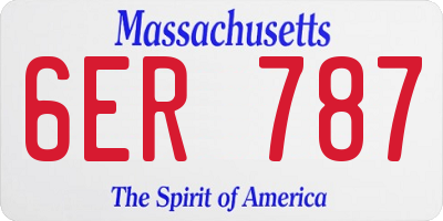 MA license plate 6ER787