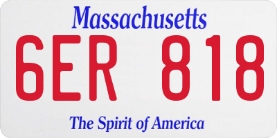 MA license plate 6ER818