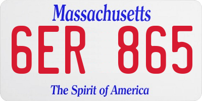 MA license plate 6ER865