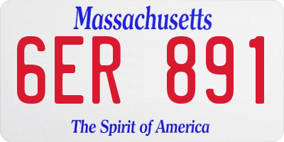 MA license plate 6ER891