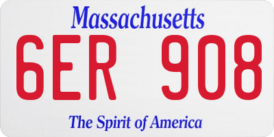 MA license plate 6ER908