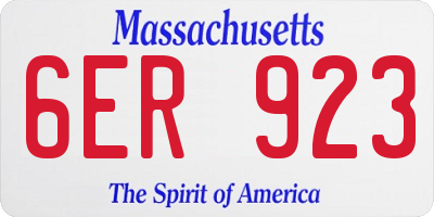 MA license plate 6ER923