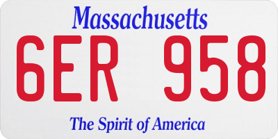 MA license plate 6ER958