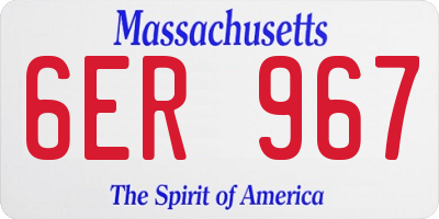 MA license plate 6ER967