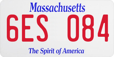 MA license plate 6ES084
