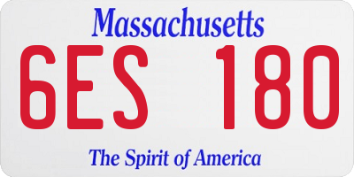 MA license plate 6ES180