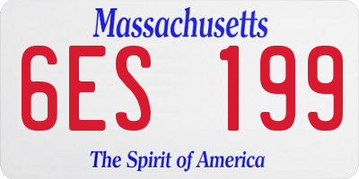 MA license plate 6ES199
