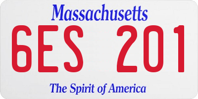 MA license plate 6ES201