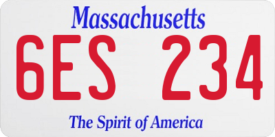 MA license plate 6ES234