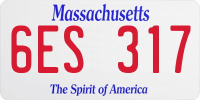 MA license plate 6ES317