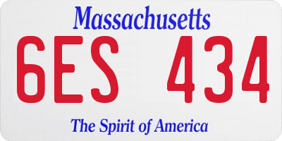 MA license plate 6ES434