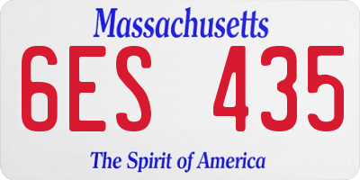 MA license plate 6ES435